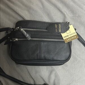 Elegant Black Leather Crossbody Bag